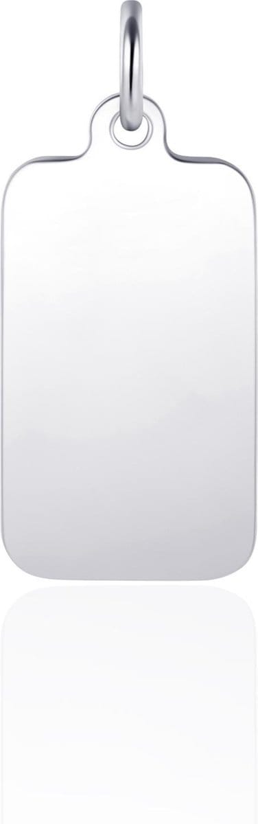 Gisser Jewels - Hanger excl. Collier - Rechthoek Graveer baar - 12mm x 8mm - Gerhodineerd Zilver 925