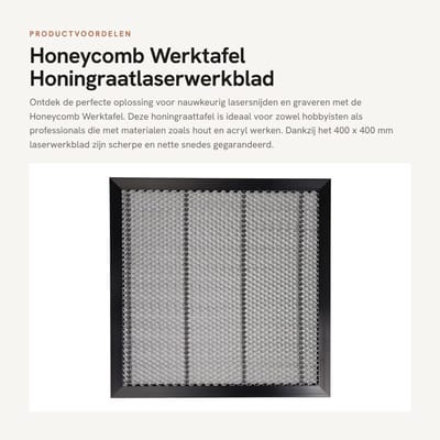 Dailygoods- Werktafel Nauwkeurig Snijden - Honingraattafel 400 x 400 mm - Lasergraveerplatform - Aluminiumlegering - Efficiënt Mesh-Design - Duurzaam en Schokbestendig - Lasertafel