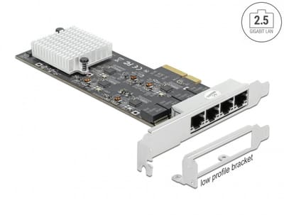 Delock PCI Express x4 Card to 4 x RJ45 2.5 Gigabit LAN RTL8125