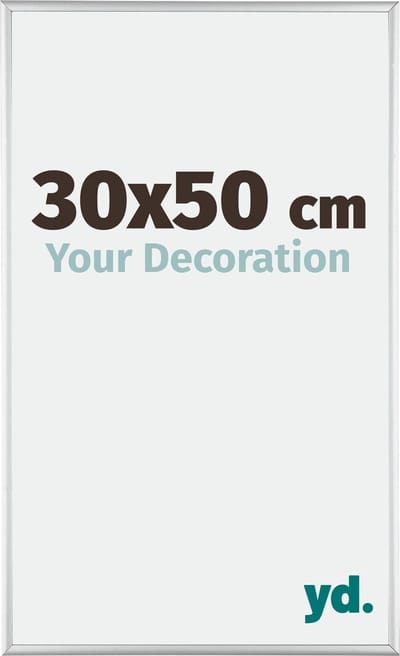 Your Decoration - Fotolijst 30x50 cm - Aluminium - Zilver Hoogglans - Kent