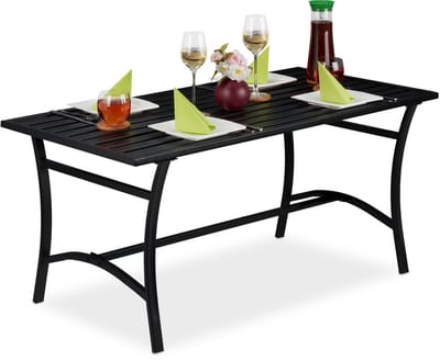 tuintafel - 55,5 x 120 x 60 cm - staal - tot 60 kg - zwart