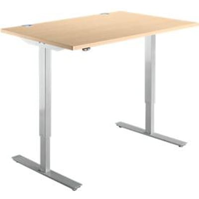 Schäfer Shop  Select Bureautafel START UP, eentraps elektr. in hoogte verstelbaar, B 1200 mm, esdoorn/blank aluminium