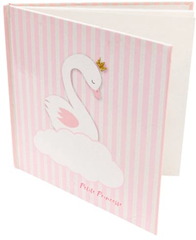 HOBI - Gastenboek babyborrel roze zwaan 40 pagina's kleine prinses