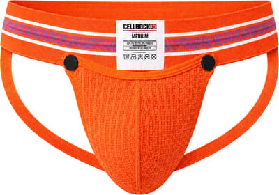 CELLBLOCK 13 Tight End 2 inch Snap Up Jockstrap Orange - MAAT S - Heren Ondergoed - Jockstrap voor Man - Mannen Jock