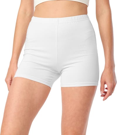 Merry Style MS-MS10-392-LE Dames Leggings - Sport - Vrijetijdsbroek - Hotpants - Shorts - Boxershorts - Kort - Katoen - Wit - M