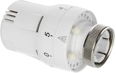 Sanivesk - thermostatische radiatorknop - 30 mm - wit - temperatuurregeling