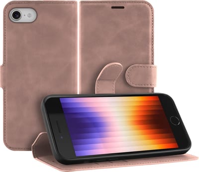 Cazy hoesje geschikt voor iPhone SE (2022) Hoesje met Pasjeshouder - Premium Bookcase - Roze