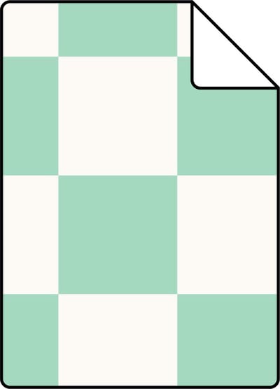Proefstaal ESTAhome behang geblokt motief mintgroen en wit - 26.5 x 21 cm - 139999-S