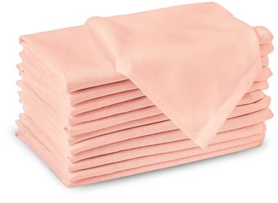 Unyqoos® Set van 12 Luxe Katoenen Servetten in Perzikkleur, 43 x 43 cm, Wasmachinebestendig