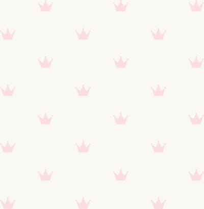 Origin Wallcoverings behang kroontjes glanzend wit en roze - 347702 - 0,53 x 10,05 m