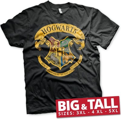 Harry Potter Hogwarts Crest Big & Tall T-shirt Zwart