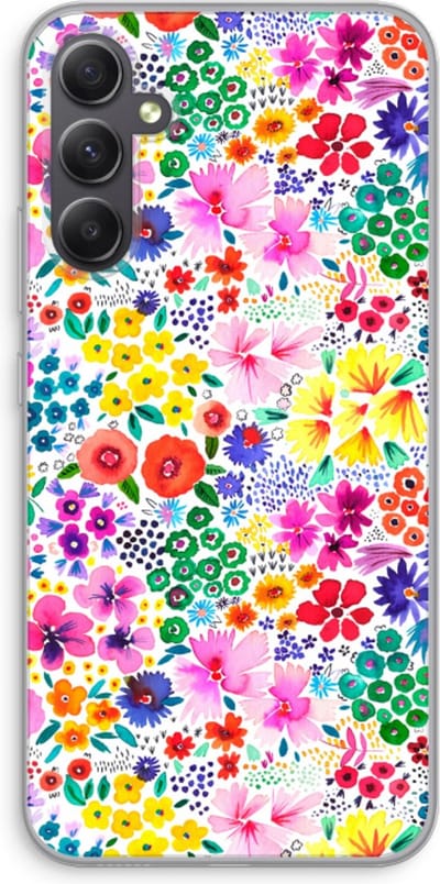 Case Company® - Hoesje geschikt voor Samsung Galaxy A34 hoesje - Little Flowers - Soft Cover Telefoonhoesje - Bescherming aan alle Kanten en Schermrand