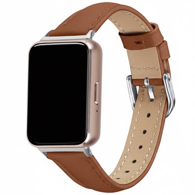 Leren bandje - geschikt voor Huawei Watch Fit 5 (PRO), Watch Fit 4 (Pro), Watch Fit 3 - leer met gespsluiting - bruin