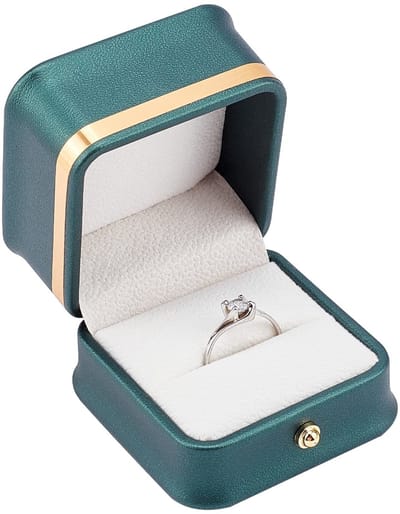 Allecto - Ringdoos - Ring geschenkdoos - Luxe uitstraling - Donkergroen - Sieraden organizer - Perfect voor verloving - Elegante opbergkoffer