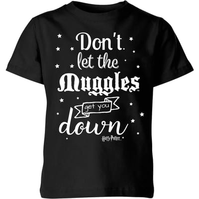 Harry Potter Don't Let The Muggles Get You Down Kinder T-shirt - Zwart - 98/104 (3-4 jaar)