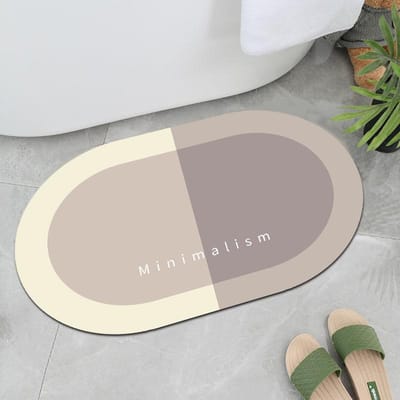 Moderne Eenvoudige Toilet Diatomeeënaarde Mat Geometrisch Patroon Badkamer Antislip Mat Bad Absorberende Voetmat 40*60cm