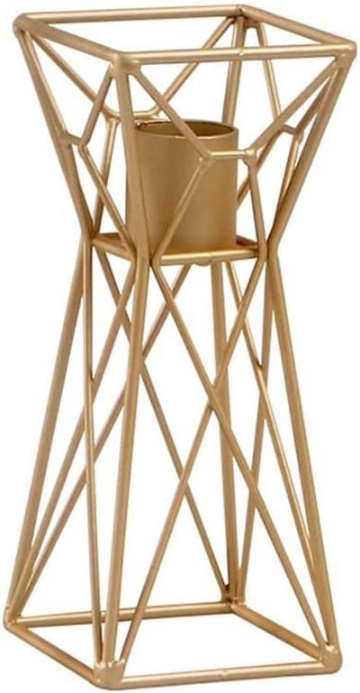 Metalen Kandelaar - Geometrisch Decor - Sfeer Creëren - Modern Minimalistisch - Tafelblad Decor - Zwart