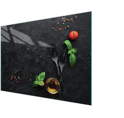 Snijplank Glas - Kookplaat Afdekplaat - Keukenwerkblad Beschermen - Gehard Glas - 40 x 30 cm - Leisteen