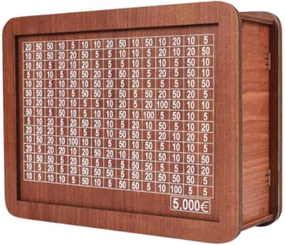 Houten Geldkist - Vintage Spaarpot - Geld Besparen - Met Doelteller - 20 cm Lengte - Natuurlijk Hout