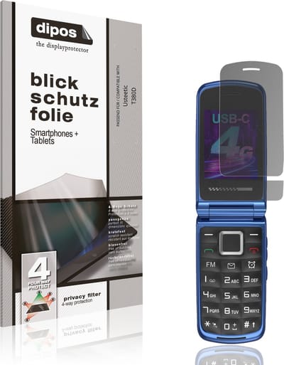 dipos – Matte Privacy Screenprotector geschikt voor Usteetic T380D | Anti-Spy Beschermfolie