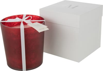J-Line geurkaars M-Chic - Oud & Amber - glas - rood - large - 140U