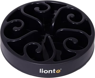 lionto Antischrokbak hond & kat, antislip voerbak Ø20 cm zwart