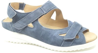 Durea - 7419 G - Platte sandalenDames Sandalen - Kleur: Blauw - Maat: 37