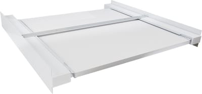Tussenstuk wasmaschine droger Paulo, aluminium model met XL werkblad