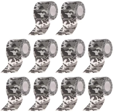 Dailygoods- Camouflageverband 10 Rollen - Zelfklevend - Elastisch - Camouflagetape - Wikkeltape - 4,5m x 5cm - Geschikt voor buitengebruik