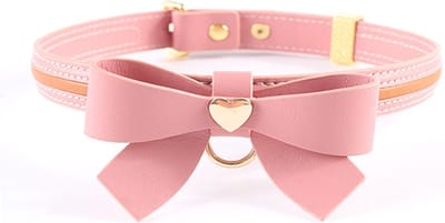 Sevanda - Love Heart Butterfly - Vegan Lederen Collar met Leiband - Roze
