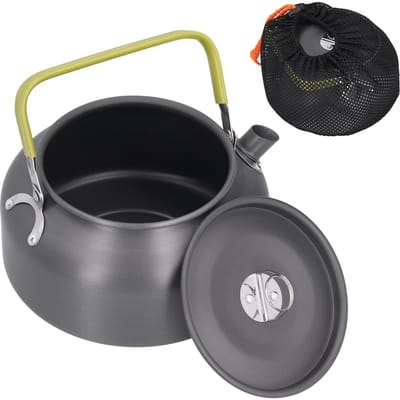 1,2L Outdoor Kampeerketel Aluminiumlegering Waterpot met Tas voor Bergbeklimmen Vissen Picknick black