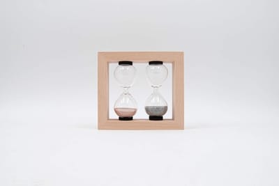 Zandloper - Keukentimer - Koken en timing - Frame van beukenhout - 11.5 x 3 x 10.5 cm - Natuurlijk