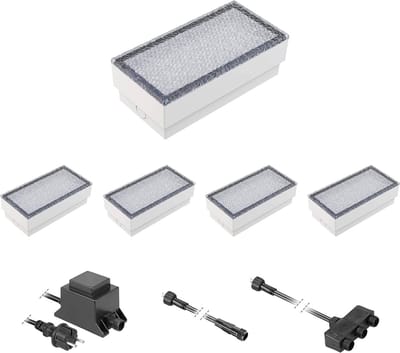 LED Stoeptegel Verlichting - Grondinbouwlamp Tuin - Terras Oprit Verlichting - Beloopbaar 500kg - 20x10cm - Grijs