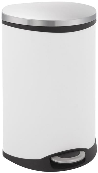 EKO - Shell Bin recycling pedaalemmer 22+22 liter - Steel Plastic - wit, mat RVS - Prullenbak
