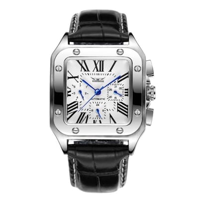 Soraro Automatische Horloge Zilverkleurig | Waterafstotend | Cadeau Giftbox | Zilverkleurig| Automatic Horloges | Automatisch Watchwinder | Leer