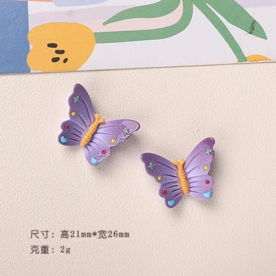 10 Stuks Cartoon Hars Schattige Bijen, Vlinders, Slakken, Libellen Serie Platte Bodem Scrapbook Diy Sieraden Haarclips Telefoonhoes gray