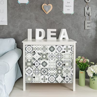 Meubeldecoratiestickers - Zelfklevende stickers voor keuken en woonkamer - 30 Evelyna meubeltegelstickers - 30 stickers 15x15cm