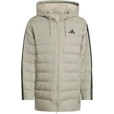 adidas Sportswear Essentials CLIMAWARM 3-Stripes Lichte Donsparka met Capuchon - Heren - Groen