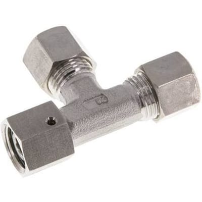 10L RVS L-vorm Knelfitting Draaidoorvoer 315bar FKM Verstelbaar ISO 8434-1