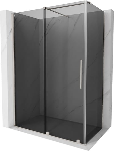 Mexen Velar douchecabine schuifdeur 130 x 70 , grafiet, geborsteld nikkel - 871-130-070-41-97