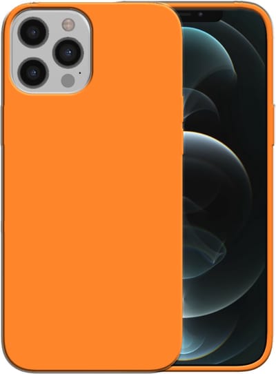 Smartphonica Siliconen hoesje voor iPhone 12 Pro Max case met zachte binnenkant - Oranje geschikt voor iPhone 12 Pro Max