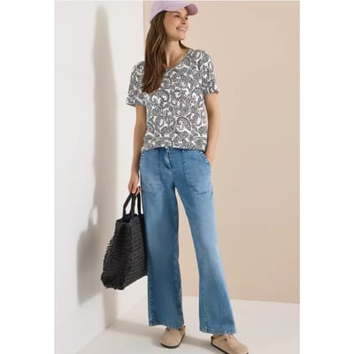 Shirt met ronde hals en patroon