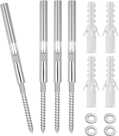 Set van 4 Wandplanken met Uittrekbare Pluggen, Onzichtbare Wandbeugels voor Woonkamer, Keuken en Badkamer, Inclusief Washers en Pennen