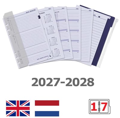 Kalpa 6307-27-28 210 x 144 mm A5 Agendaplanner-invoegingen 1 Week per 2 Paginas EN NL 2027 2028