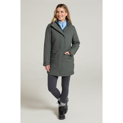 Mountain Warehouse Dames/Dames Rain On Waterdichte Gewatteerde Jas (Kaki Groen)