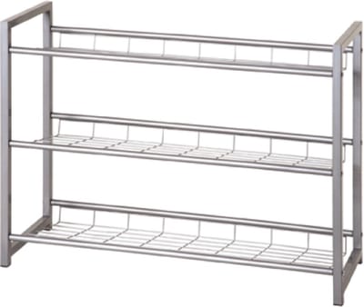 Schoenenrek – Grijs staal – Voor 9 paar schoenen – 60 cm hoog, 80 cm breed, 30 cm diep