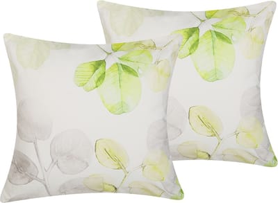 PEPEROMIA - Sierkussen set van 2 - Wit - 45 x 45 cm - Katoen
