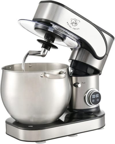Keukenmachine 12L – Mixer met Mengkom RVS – Planetaire Mixer 2000W – Deegkneder – Keukenmixer met Garde & Klopper – Royal Swiss®