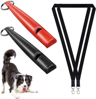 Hondenfluit set van 2, verstelbare hoge frequentie fluit voor effectieve hondentraining, met gratis fluitband, luid en breed bereik voor succesvolle terugroeptraining