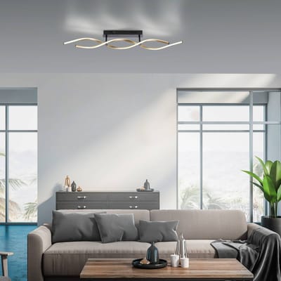 Paul Neuhaus LED plafondlamp Polina, 2-lamps, goud, dimbaar